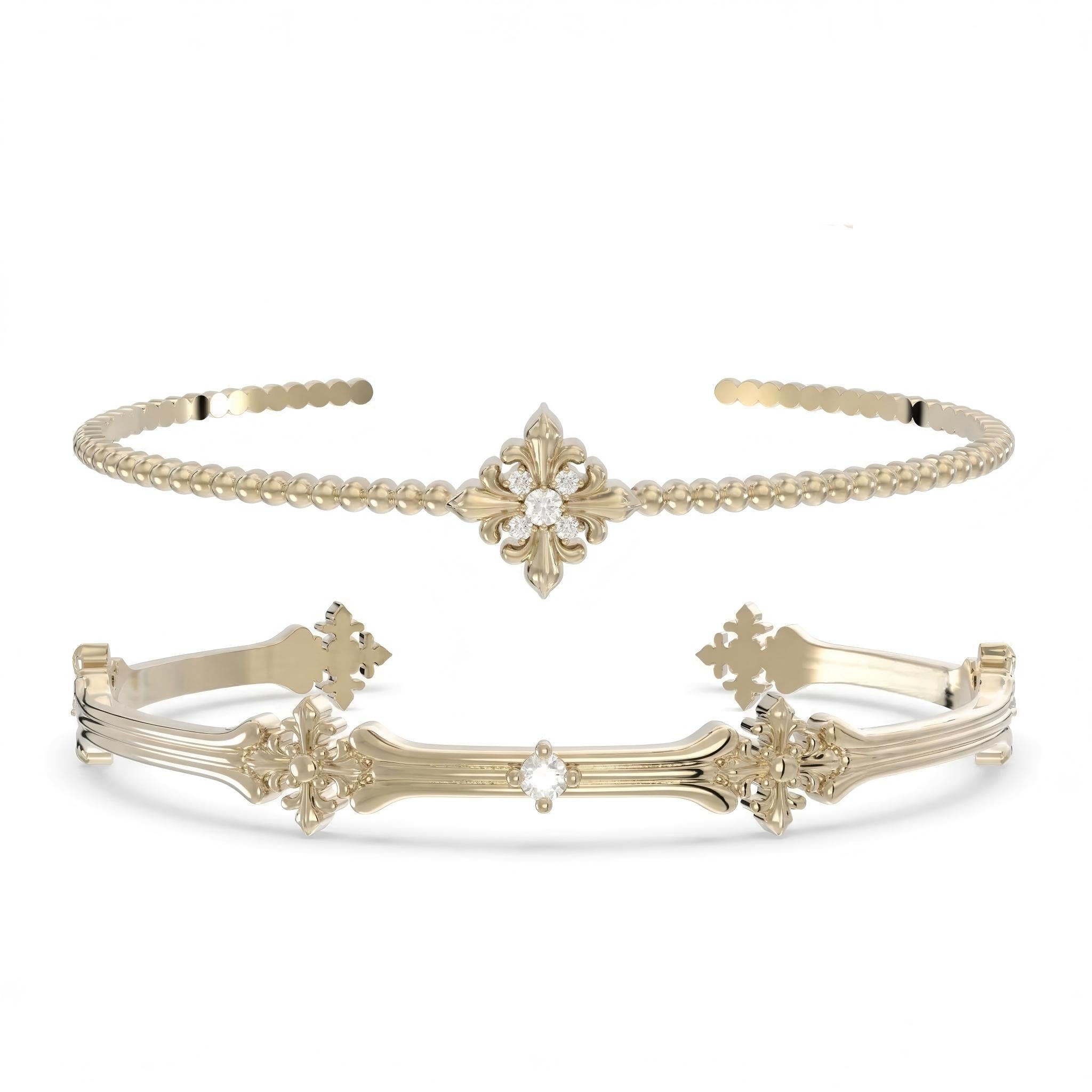 Elegant Gold-Plated Crystal Bracelets