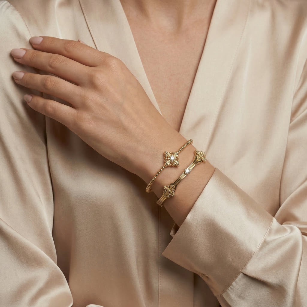 Elegant Gold-Plated Crystal Bracelets