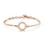 Rose Gold-Plated Chain Bracelet with Circular Clasp