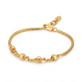 Gold-Plated Twisted Link and Beaded Chain Bracelet