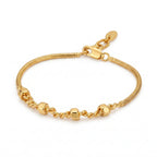 Gold-Plated Twisted Link and Beaded Chain Bracelet