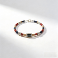 Color-Thread Bracelet with Geometric Center Accent