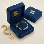 Gold-Plated Link Bracelet with Polished Ball Accents