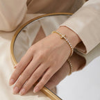 Gold-Plated Crystal Cross Bracelet