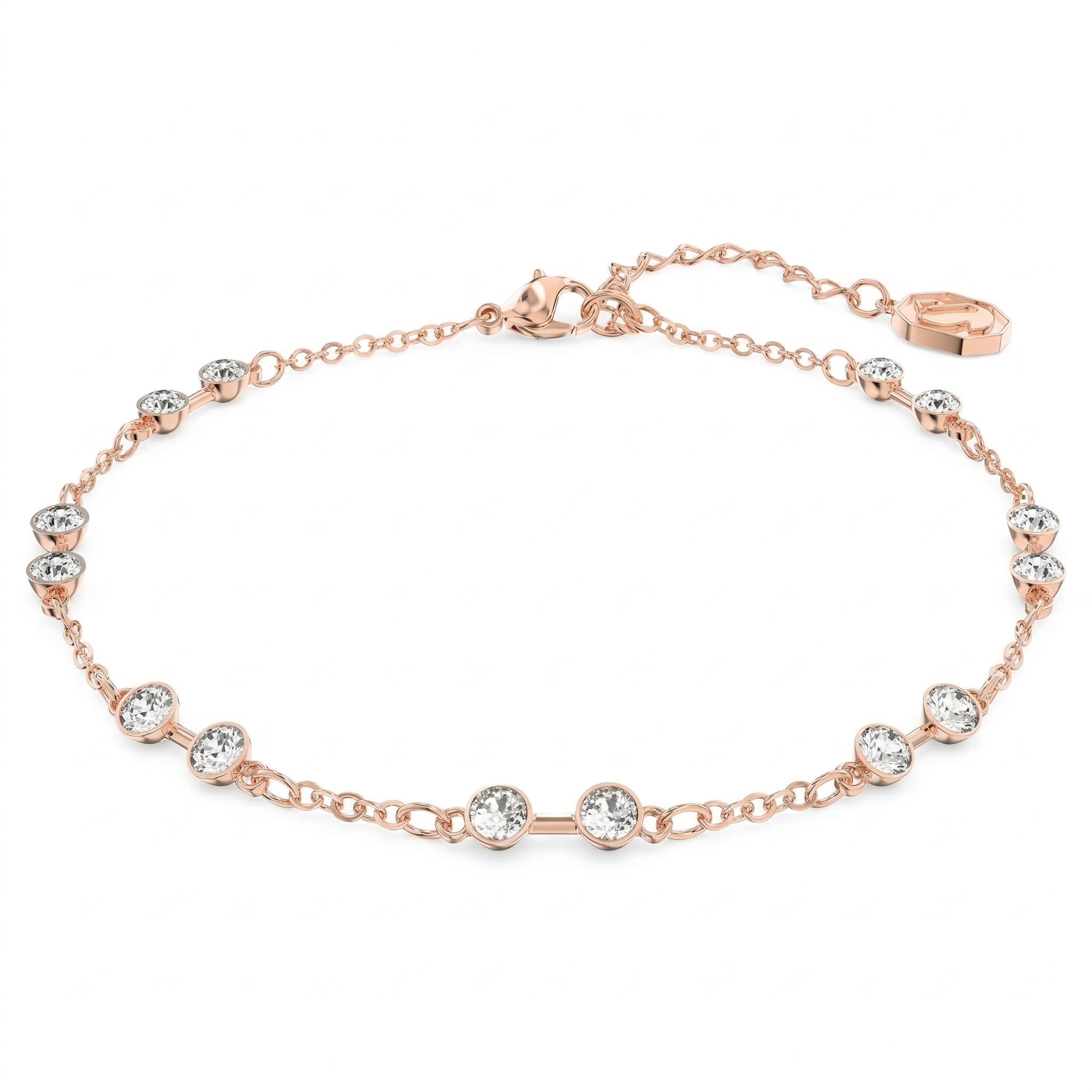 Rose Gold-Plated Crystal Accent Bracelet