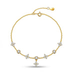 Gold-Plated Crystal Star Accent Bracelet
