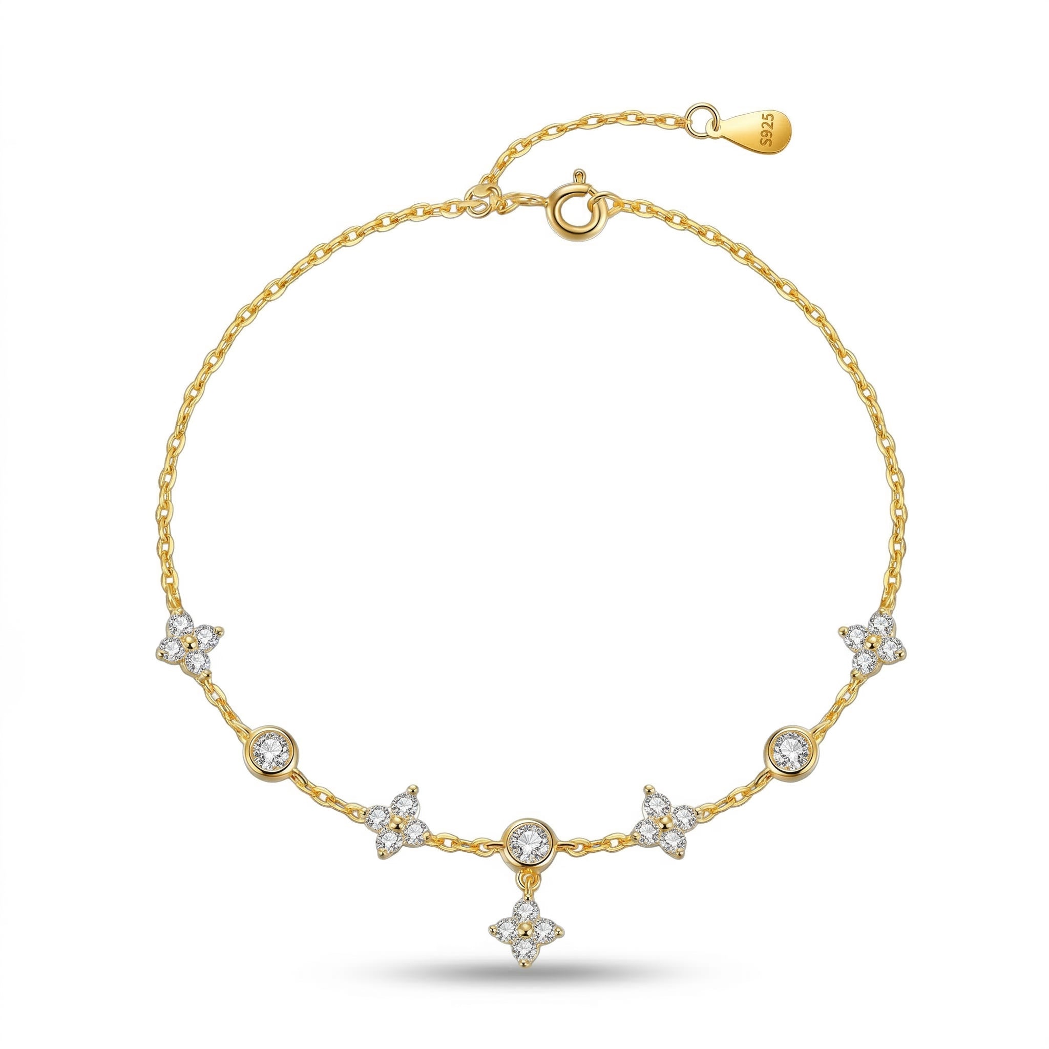 Gold-Plated Crystal Star Accent Bracelet