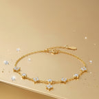 Gold-Plated Crystal Star Accent Bracelet
