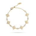 Gold-Plated Lace and Crystal Accent Bracelet