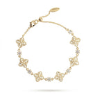 Gold-Plated Lace and Crystal Accent Bracelet