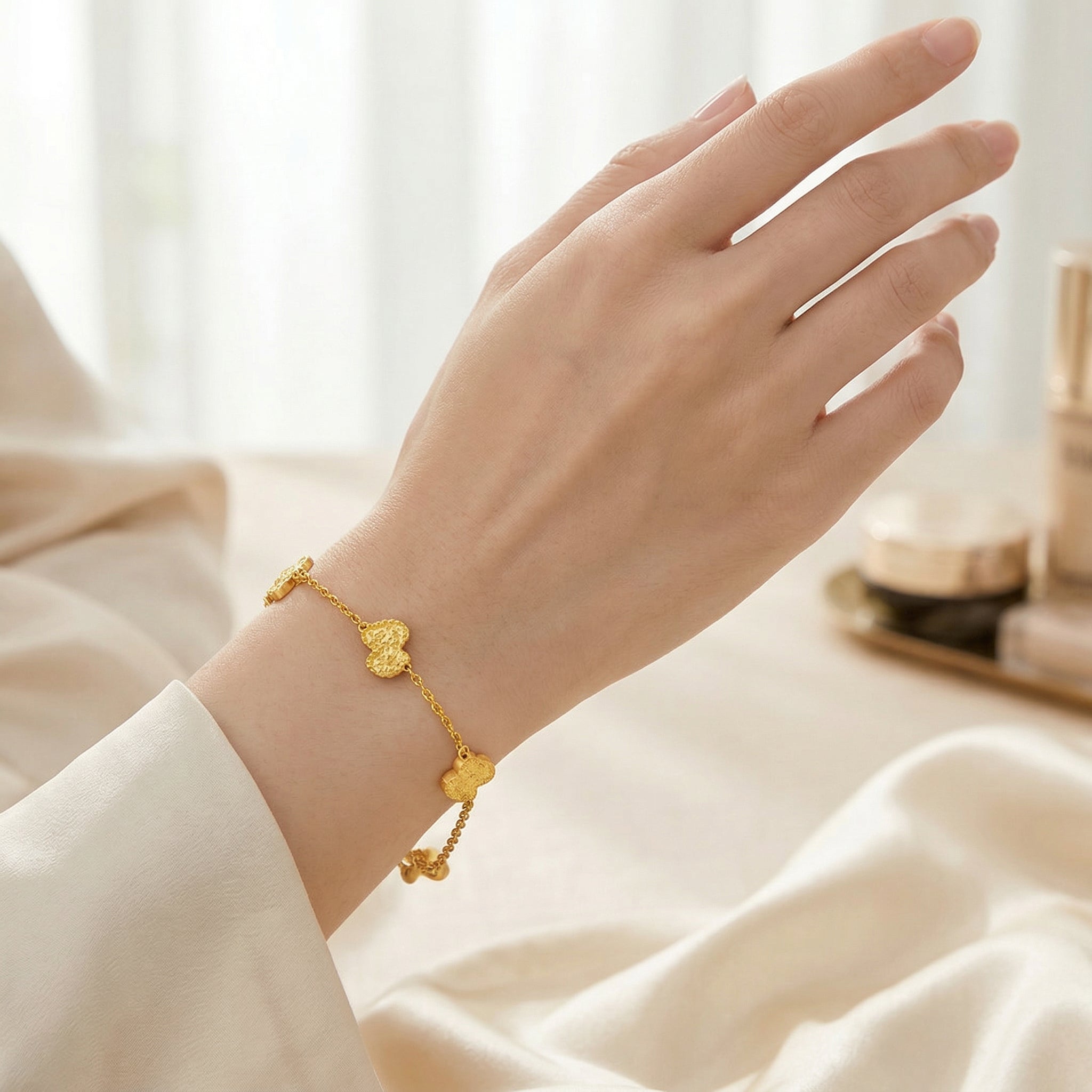 Gold-Plated Heart Motif Bracelet