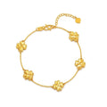 Gold-Plated Floral Link Bracelet