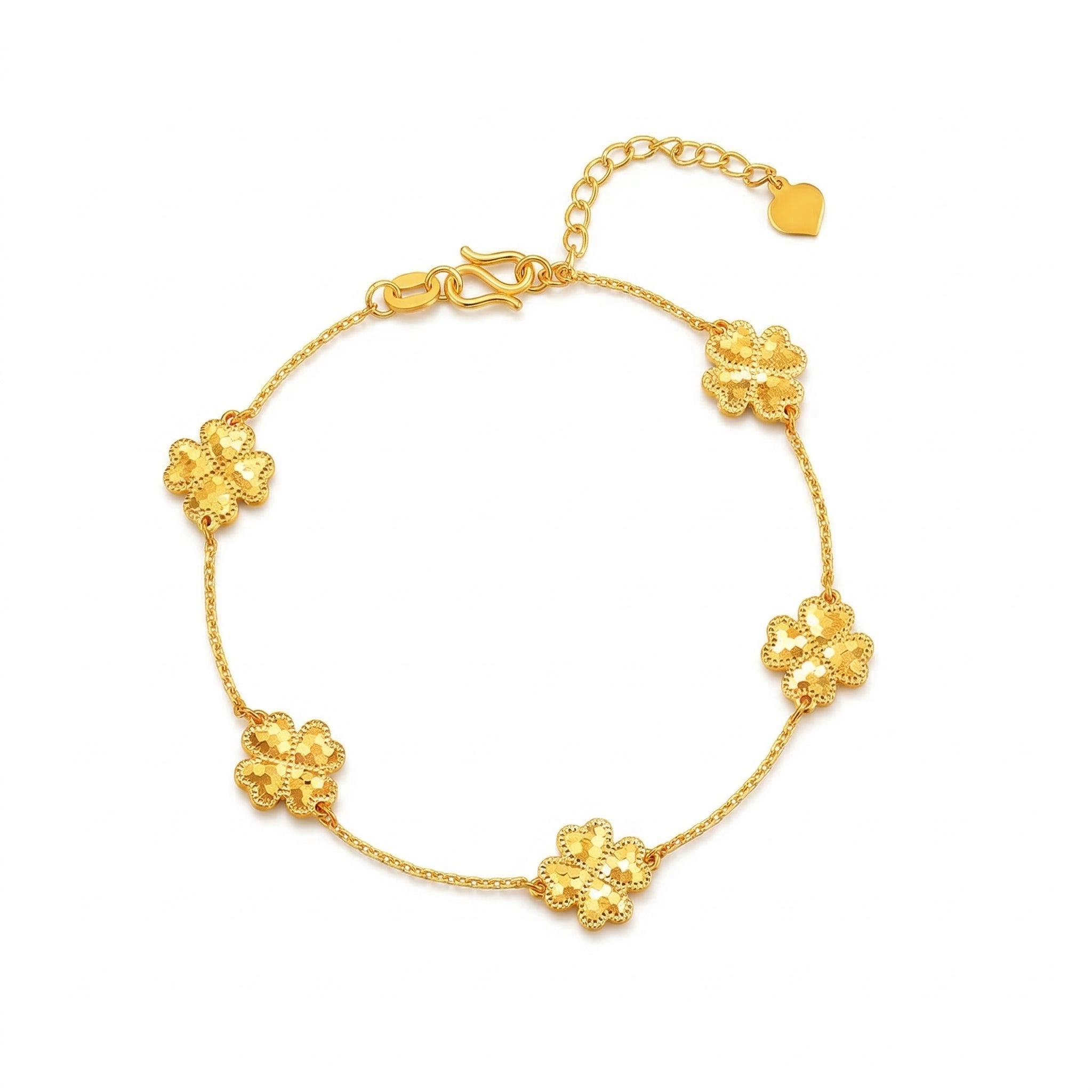Gold-Plated Floral Link Bracelet