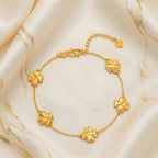 Gold-Plated Floral Link Bracelet