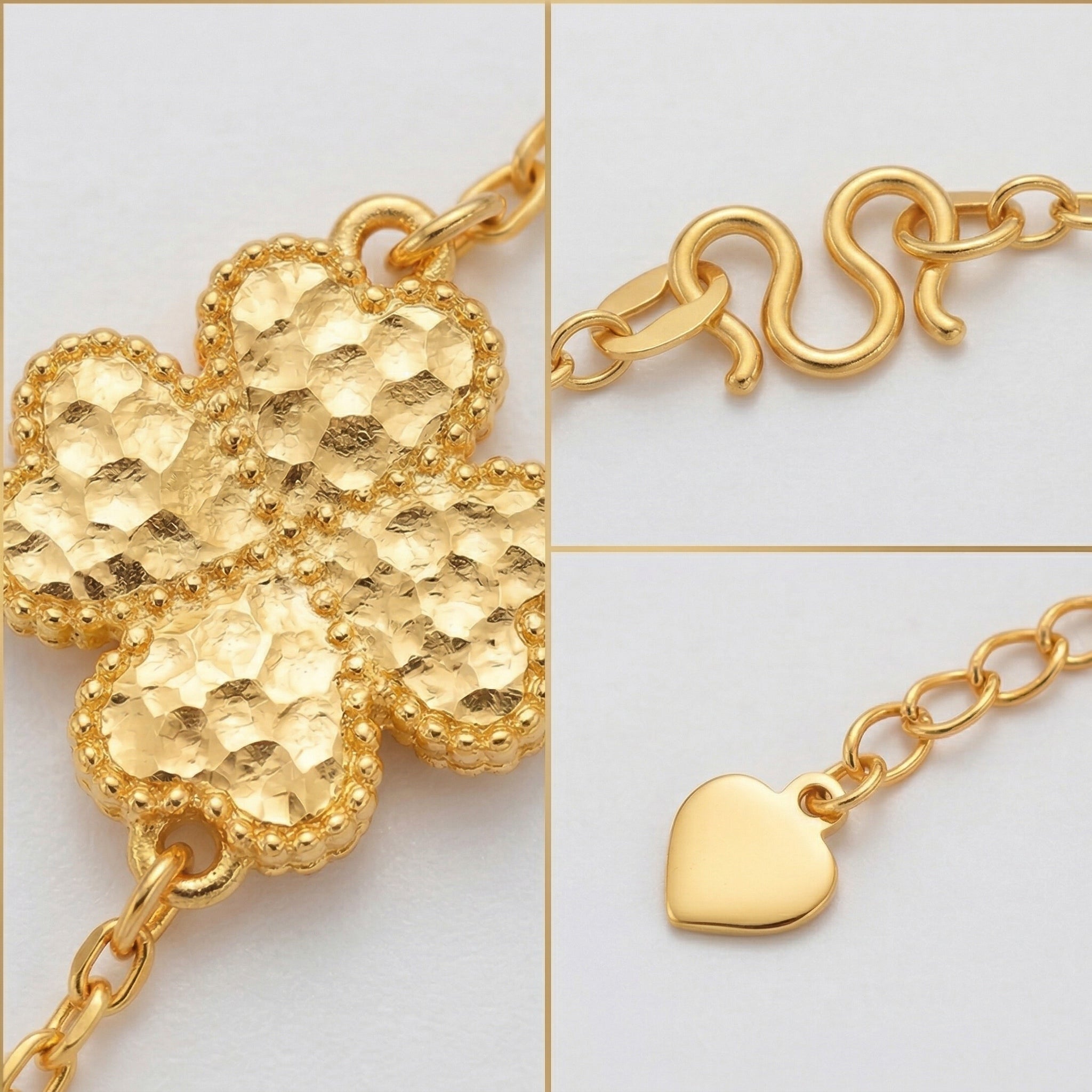 Gold-Plated Floral Link Bracelet