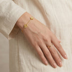 Gold-Plated Floral Link Bracelet