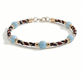 Braided Blue Bead Accent Bracelet