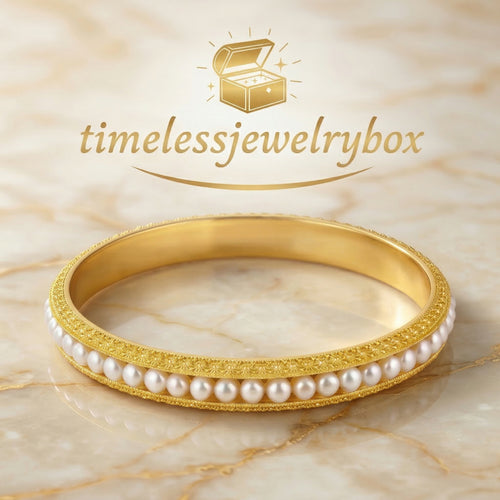 Elegant Gold-Plated Pearl Bangle