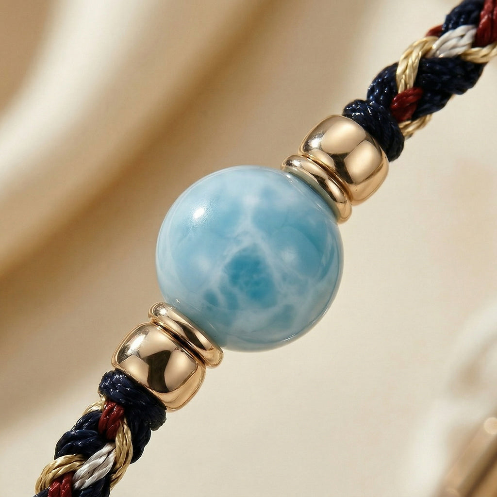 Braided Blue Bead Accent Bracelet