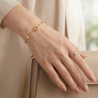 Gold-Plated Star and Moon Bracelet