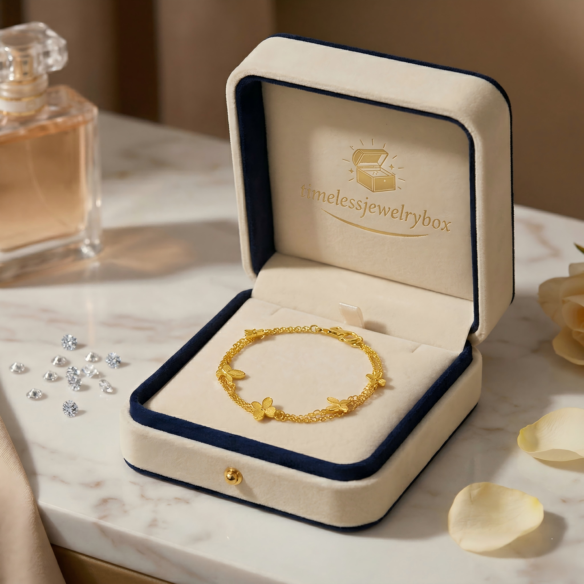 Gold-Plated Butterfly Design Bracelet