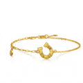 Gold-Plated Horseshoe and Charm Bracelet
