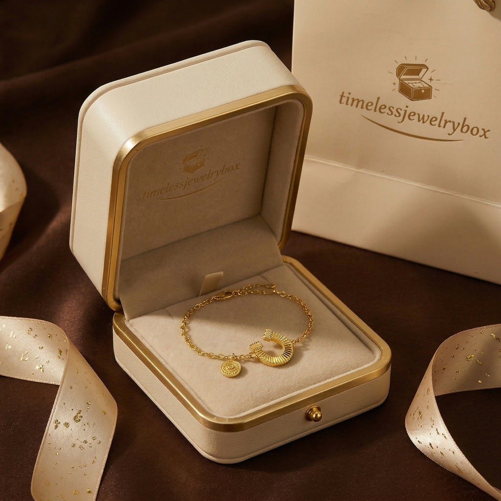 Gold-Plated Horseshoe and Charm Bracelet