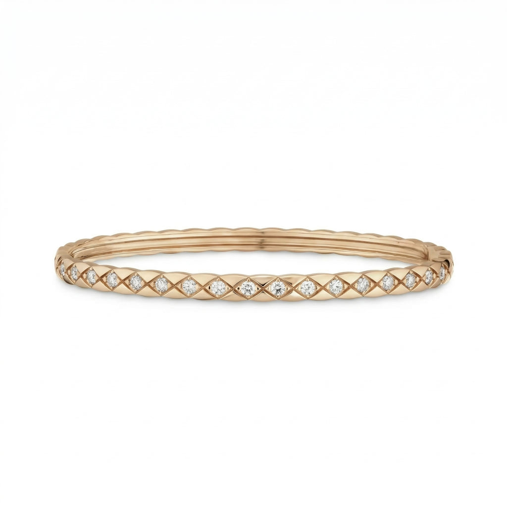 Rose Gold-Plated Crystal-Accented Bangle