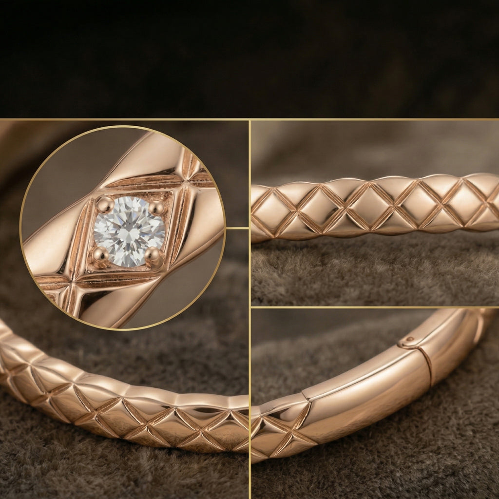 Rose Gold-Plated Crystal-Accented Bangle