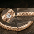 Rose Gold-Plated Crystal-Accented Bangle