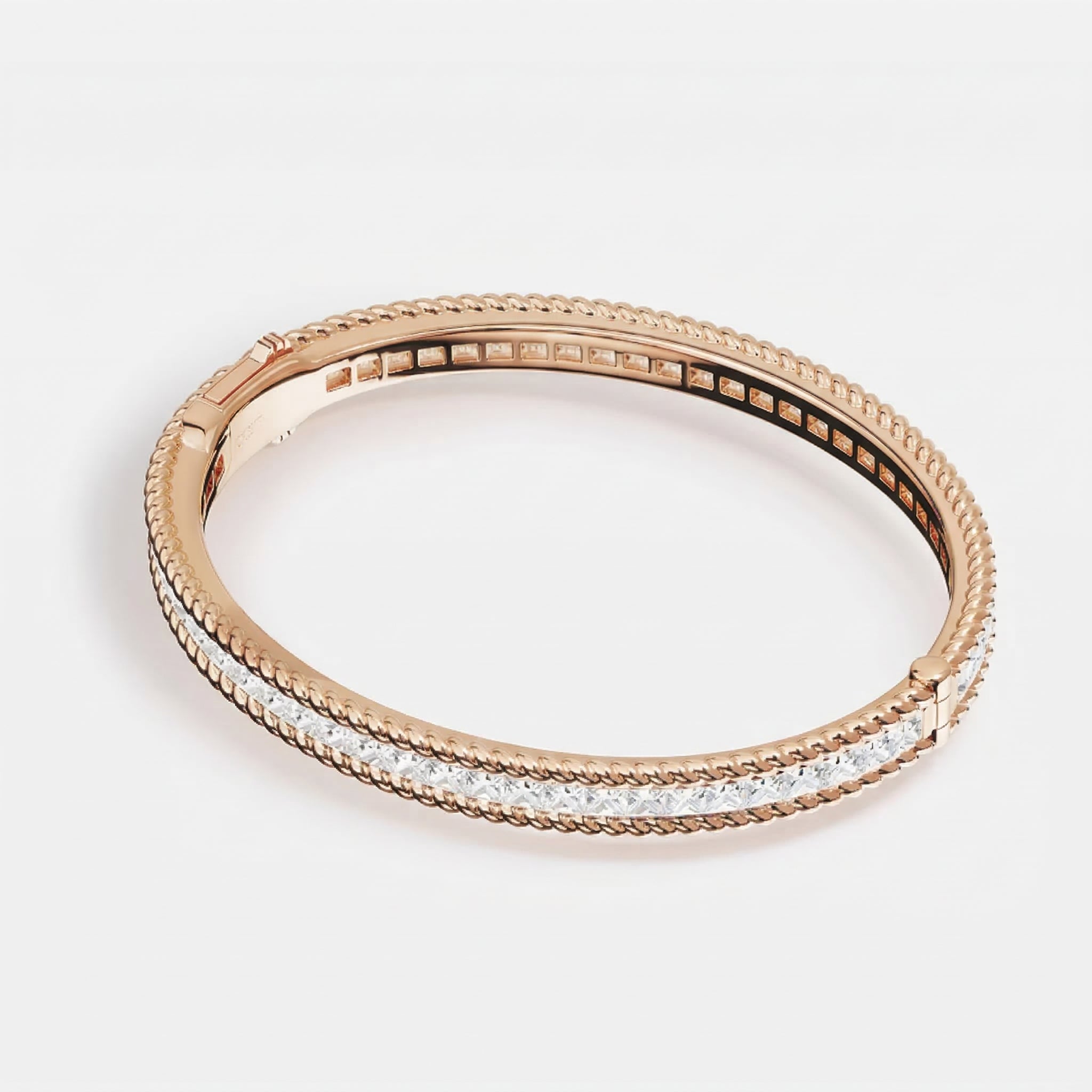 Rose Gold-Plated Crystal-Accented Bangle