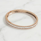 Rose Gold-Plated Crystal-Accented Bangle