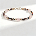 Braided Pink Bead Accent Bracelet