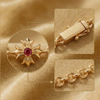 Gold-Plated Floral and Crystal Bracelet