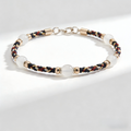 Braided White Bead Accent Bracelet