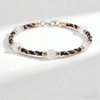 Braided White Bead Accent Bracelet