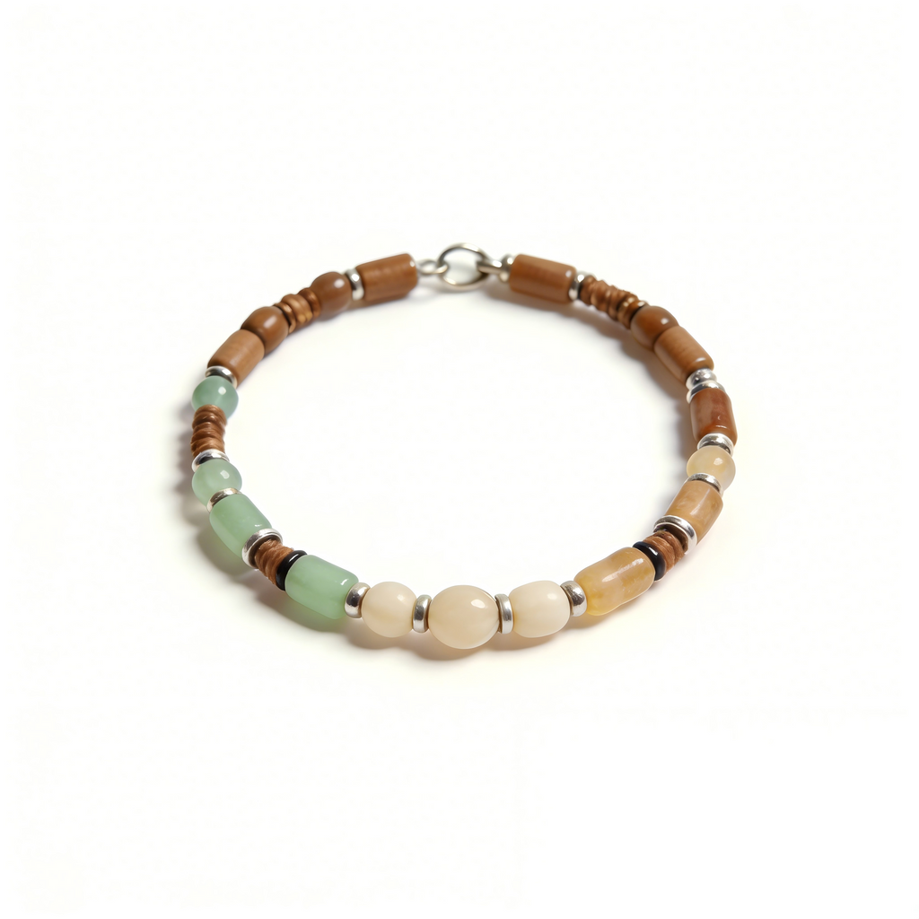 Natural-Tone Mixed Bead Bracelet