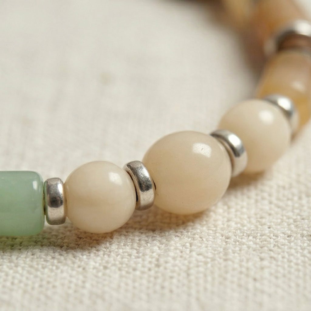 Natural-Tone Mixed Bead Bracelet