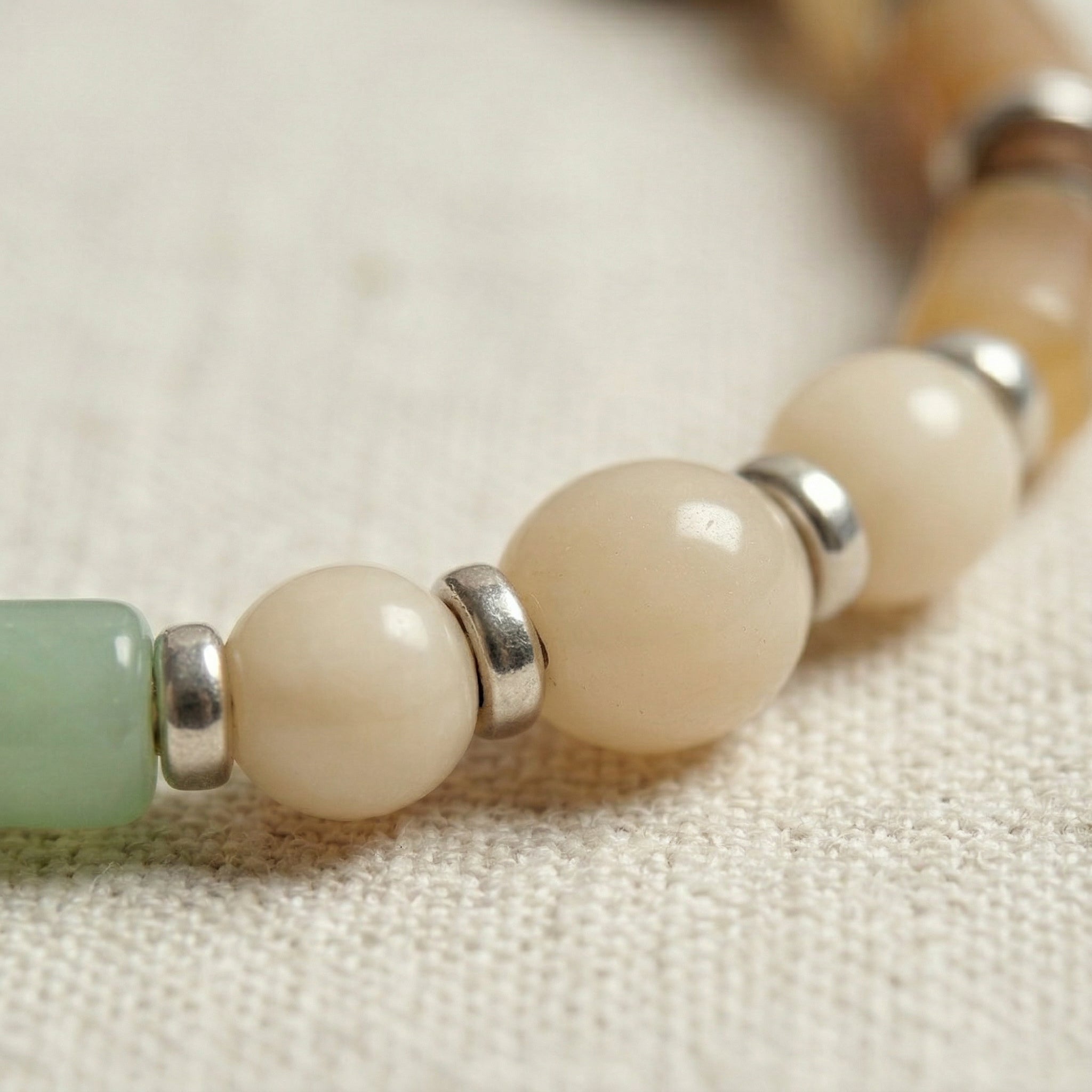 Natural-Tone Mixed Bead Bracelet