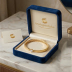 Gold-Plated Diamond-Accented Bangle