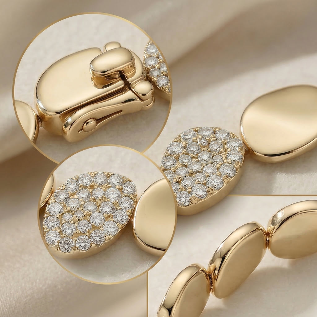 Gold-Plated Diamond-Accented Bracelet