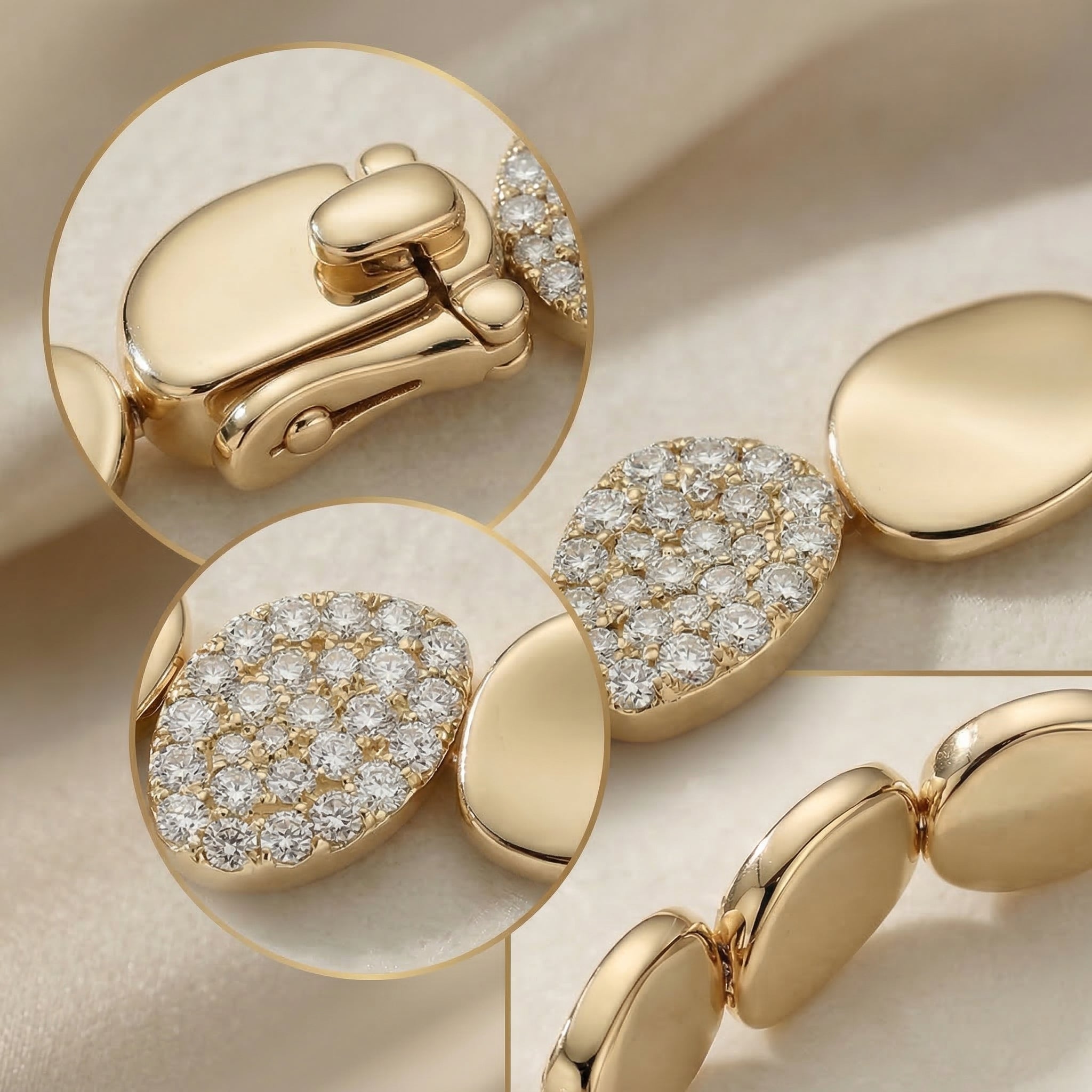 Gold-Plated Diamond-Accented Bracelet