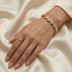 Gold-Plated Diamond-Accented Bracelet