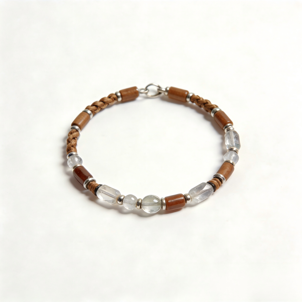 Braided Clear Bead Accent Bracelet