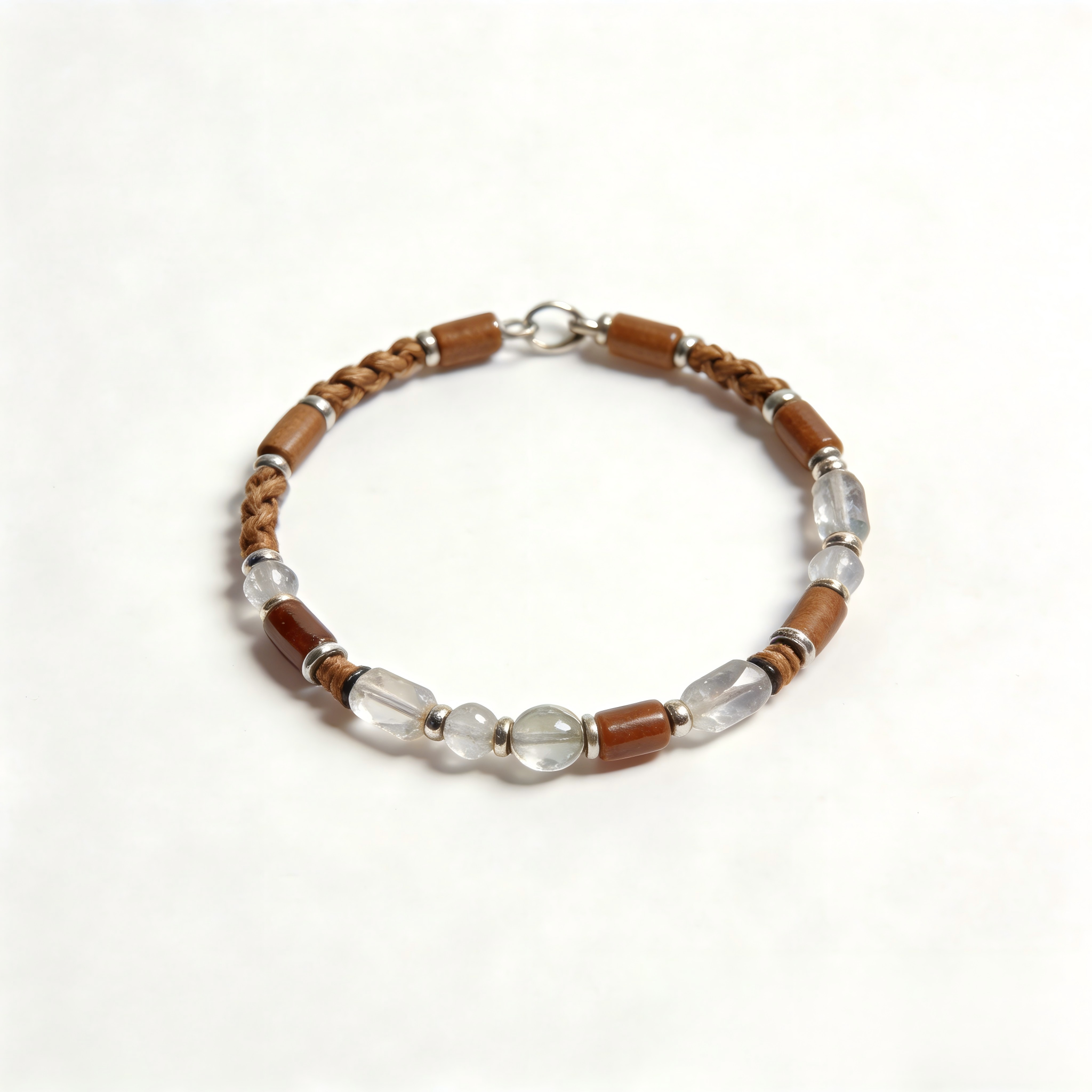 Braided Clear Bead Accent Bracelet