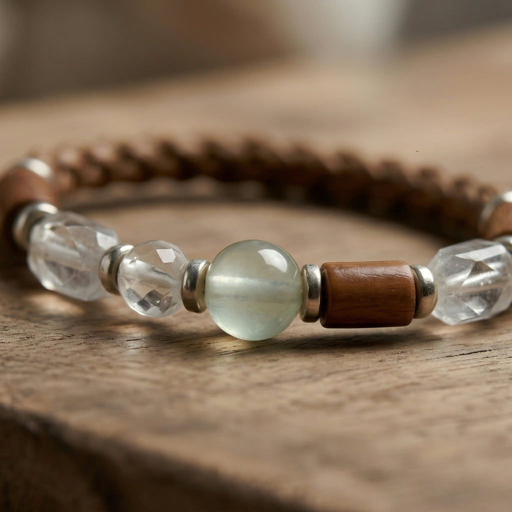 Braided Clear Bead Accent Bracelet
