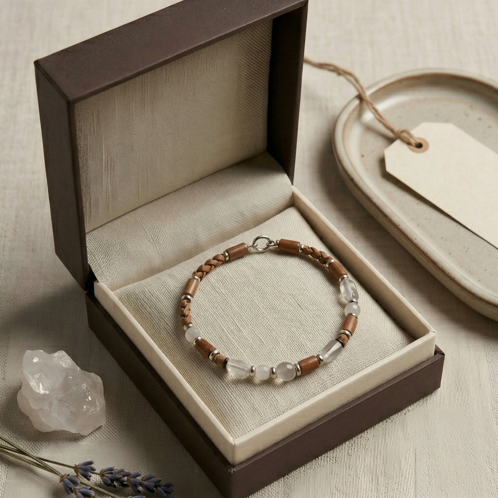Braided Clear Bead Accent Bracelet